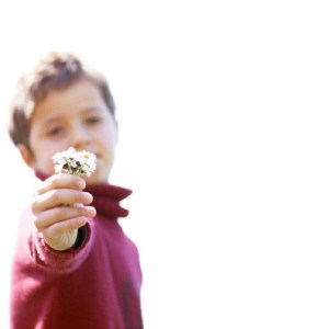 child with flower