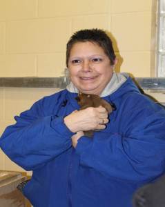 Kathy with Dingo pup