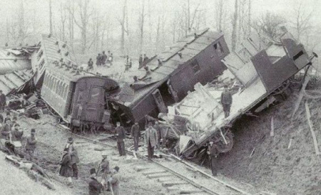 derailed train